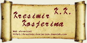 Krešimir Kosjerina vizit kartica